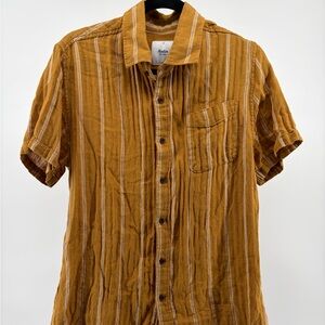 Katin Men Size Large Size Large Surf Short Sleeve Button Hemp Cotton Shirt USA